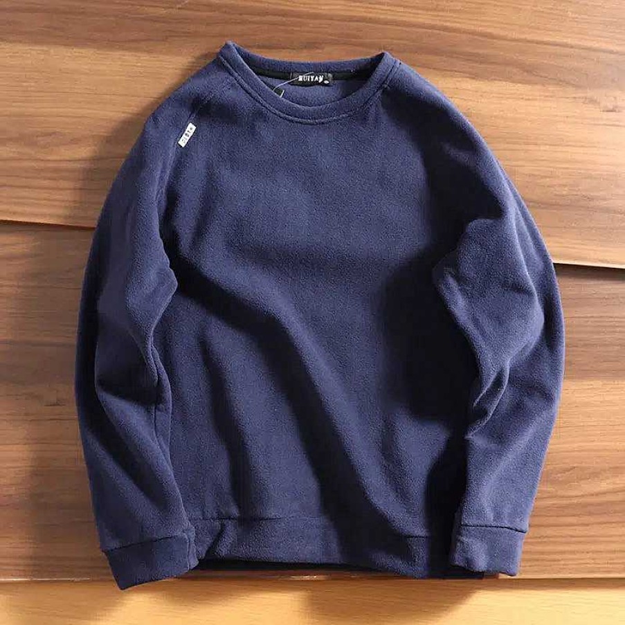 Casual Style Clothes The Korean Fashion | Polar Fleece Round Neck Sweatshirt