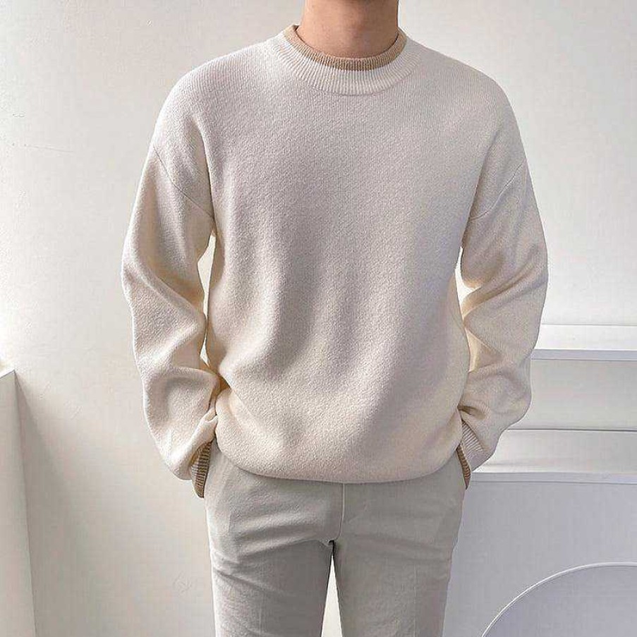 Clothing The Korean Fashion | Long -Sleeved Knitted Bottom Shirt