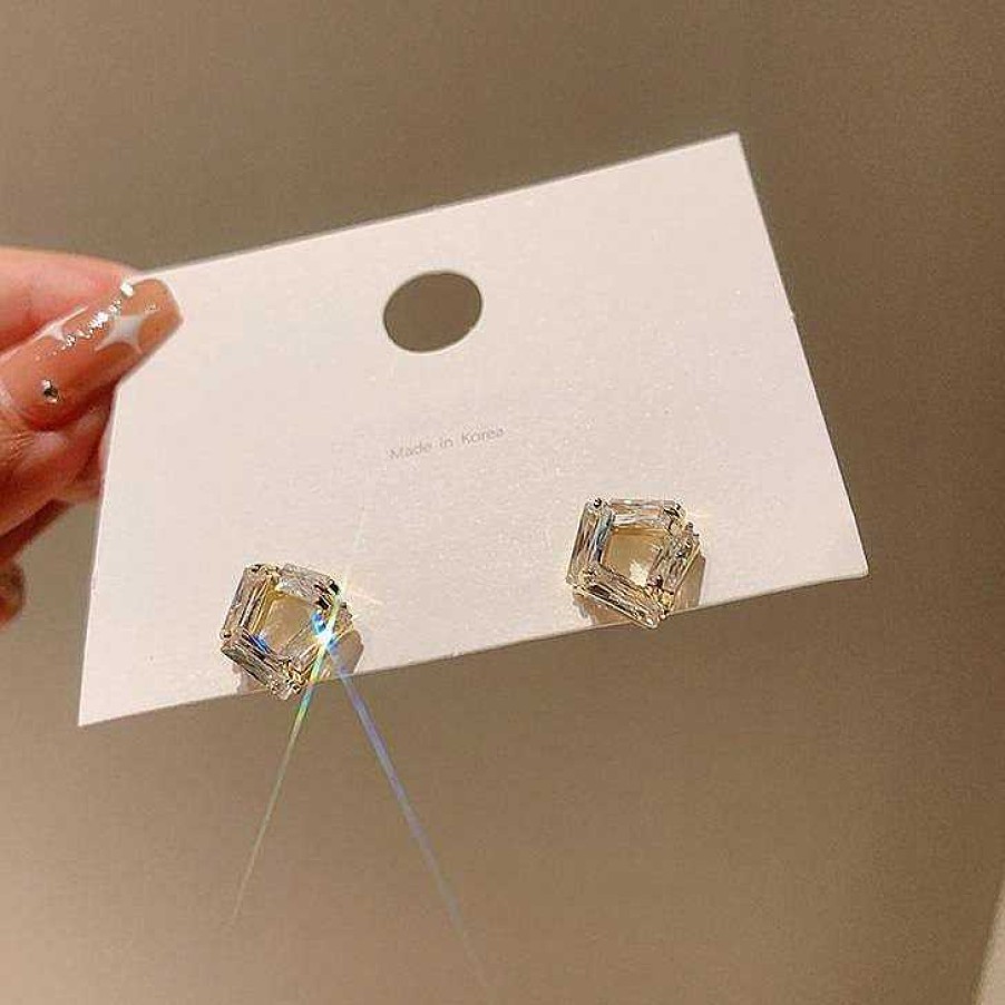 Women The Korean Fashion Earrings | Diamond Earrings Square