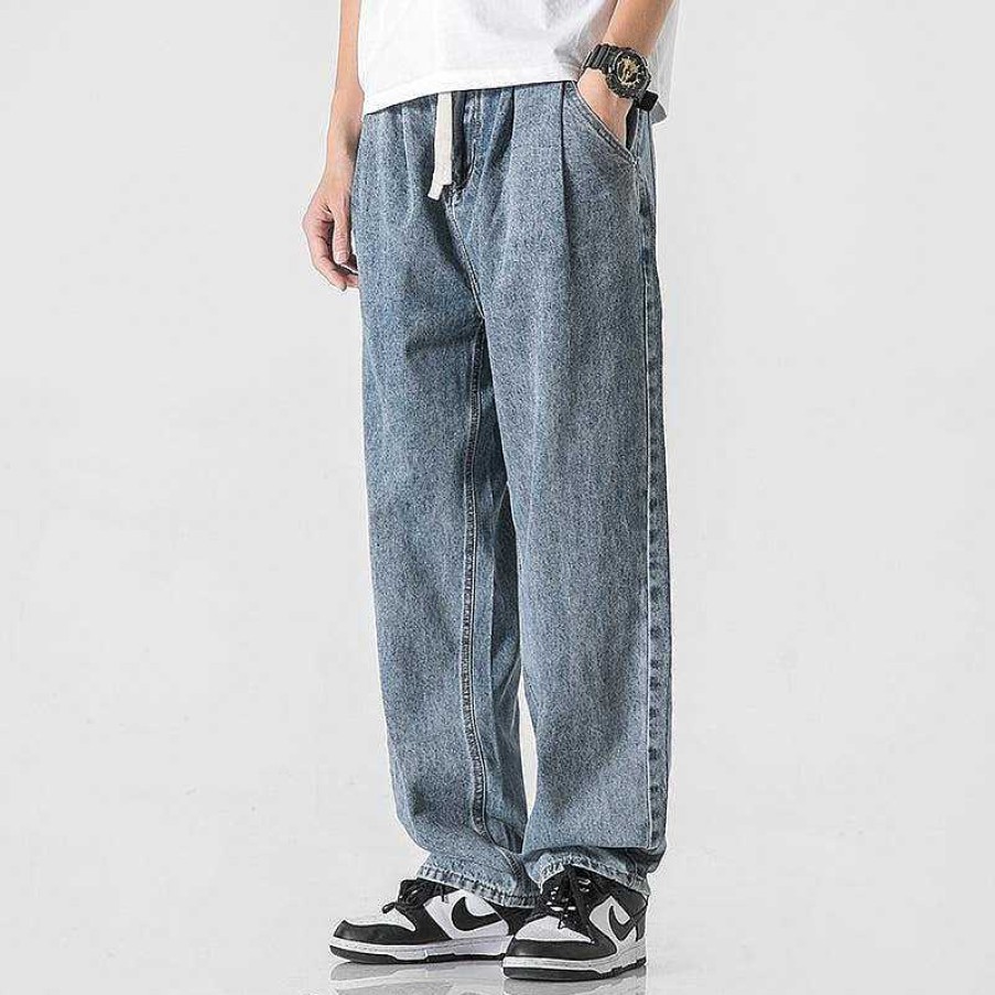 Clothing The Korean Fashion Jeans | Summer Loose-Fit Drawstring Jeans