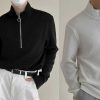 Clothing The Korean Fashion | Half Zip Bottoming Shirt