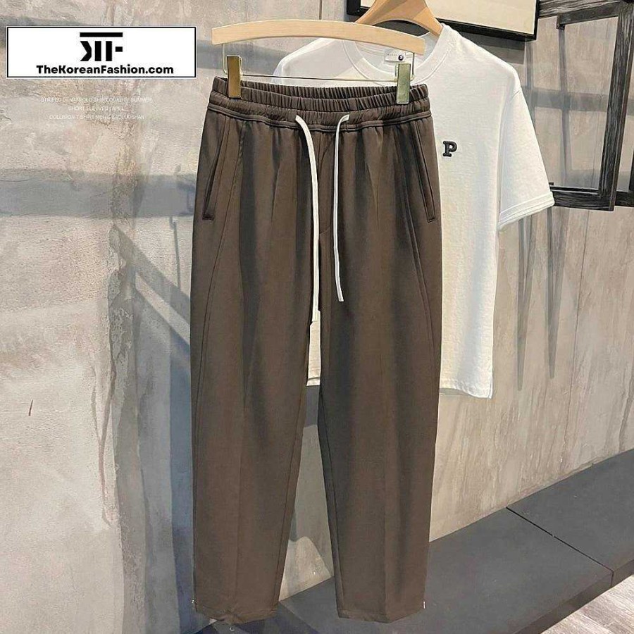 Casual Style Clothes The Korean Fashion | Breathable Side Zip Drawstring Pants