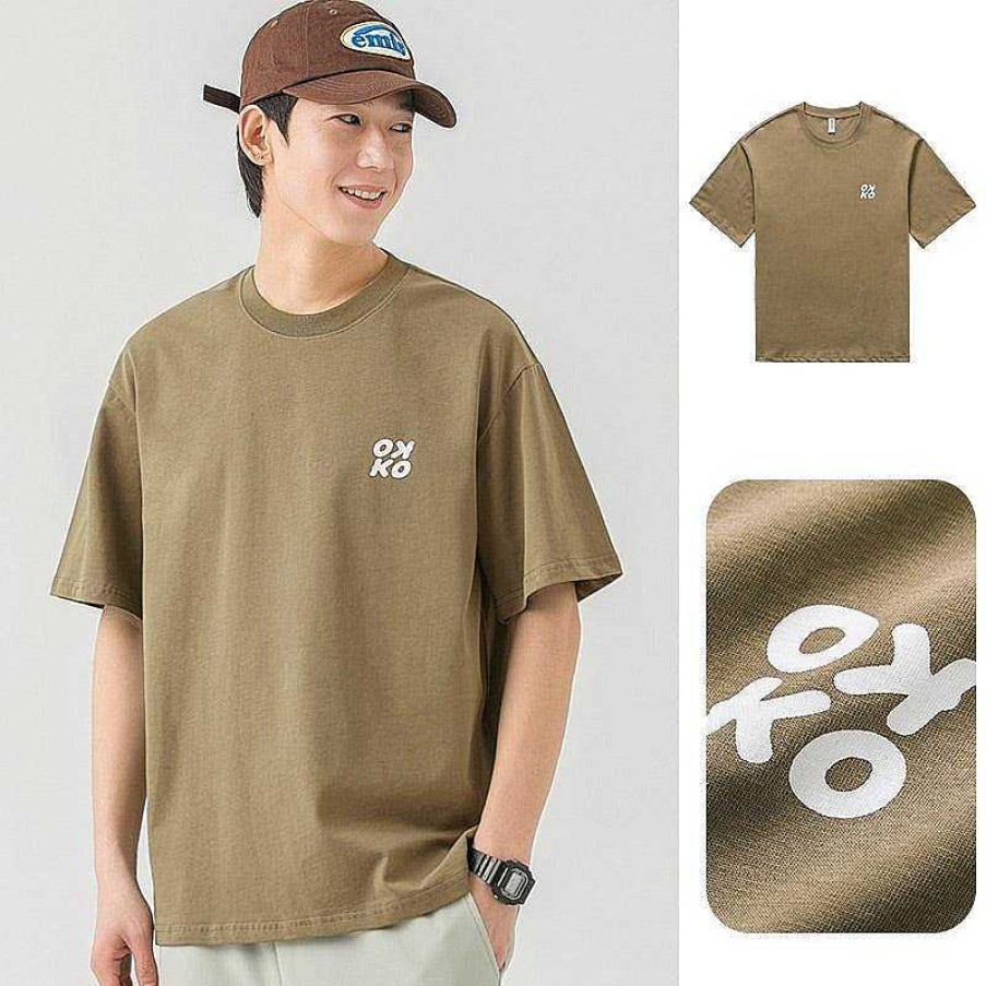 Clothing The Korean Fashion | Cotton Round Neck Short-Sleeved T-Shirt