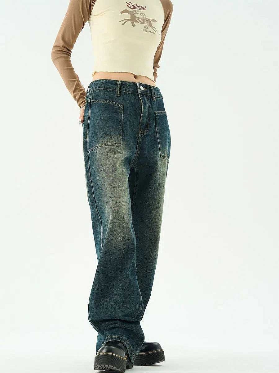 Clothing The Korean Fashion Jeans | Retro Wide Leg Pants