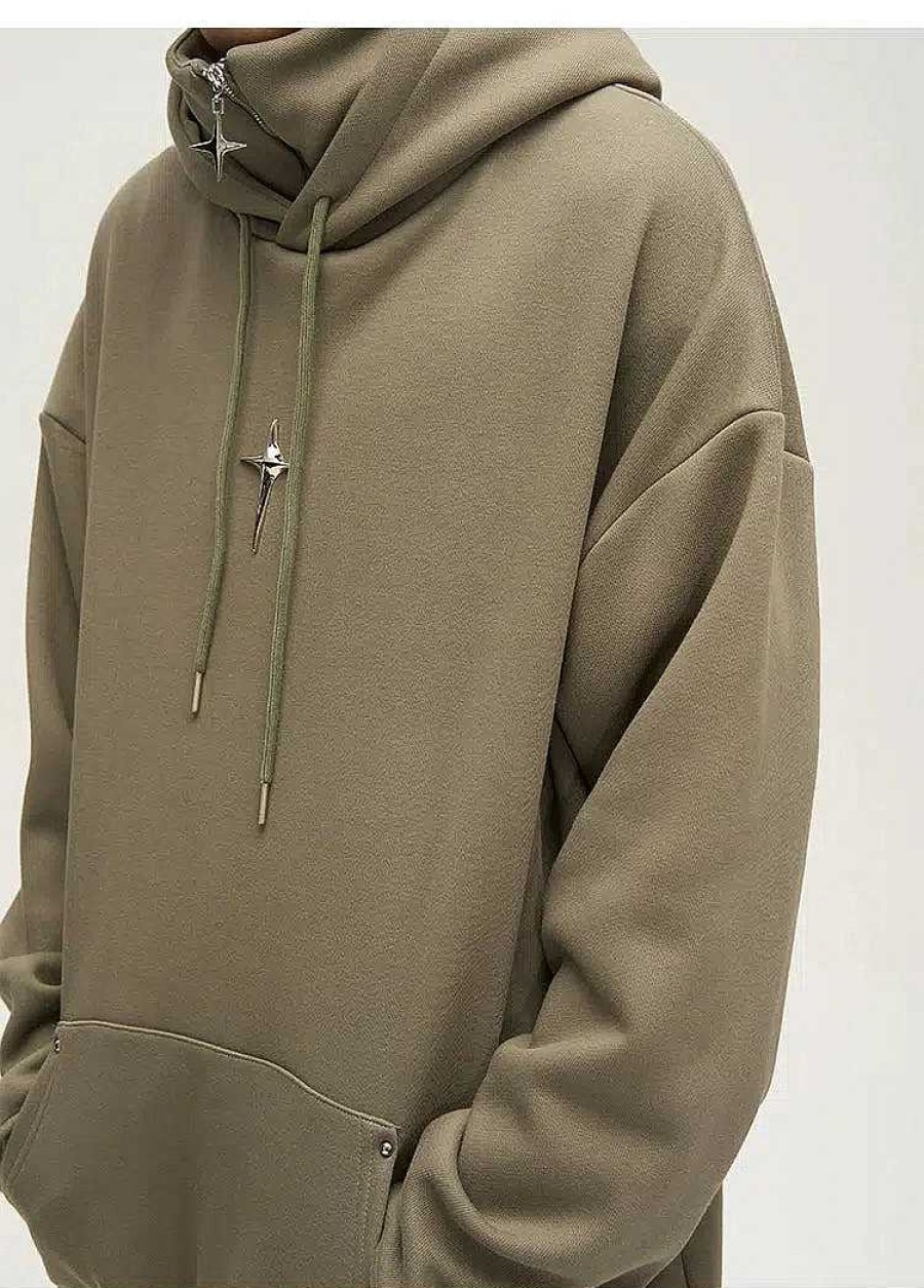 Clothing The Korean Fashion | Half Zip Hooded Sweatshirt