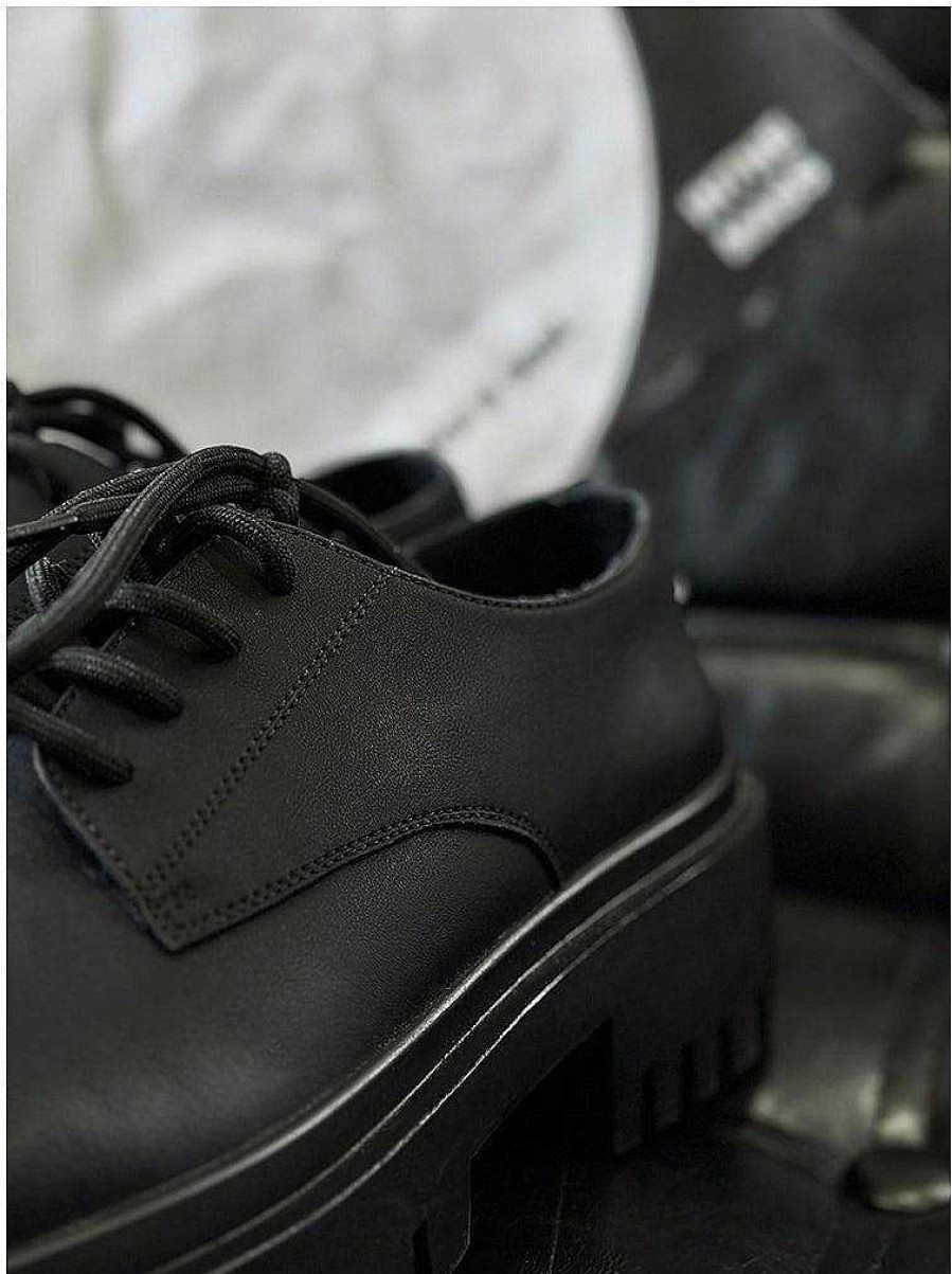 Accs & Bags & Shoes The Korean Fashion | Lace-Up Leather Shoes Black