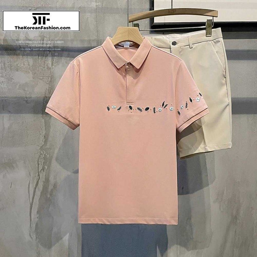 Casual Style Clothes The Korean Fashion | Embroidery Polo T-Shirt