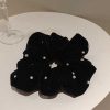 Women The Korean Fashion Hair Accessories | Pearl Scrunchies Black