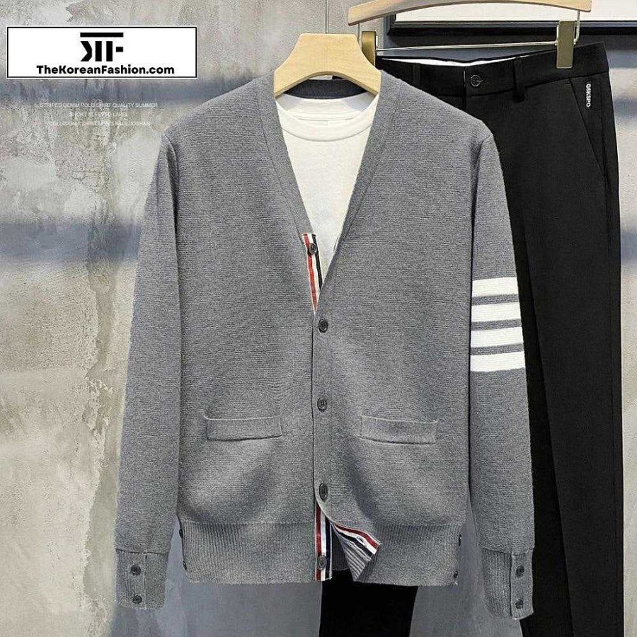 Casual Style Clothes The Korean Fashion | Slim Fit Ribbon Knit Cardigan