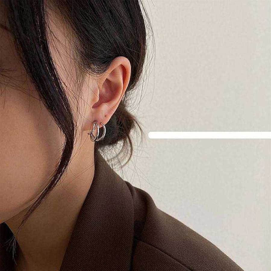 Women The Korean Fashion Earrings | Three-Ring Earrings