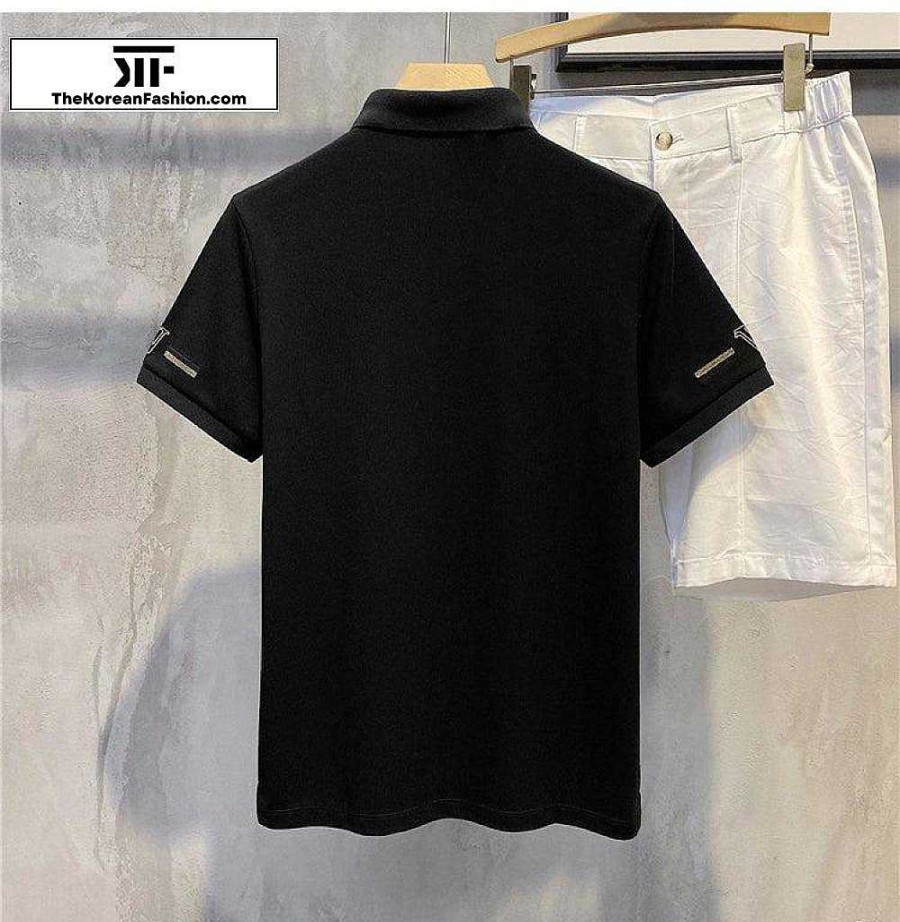 Casual Style Clothes The Korean Fashion | Art Embroidery Polo T-Shirt