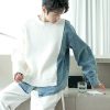 Clothing The Korean Fashion | Denim Patchwork Sweater