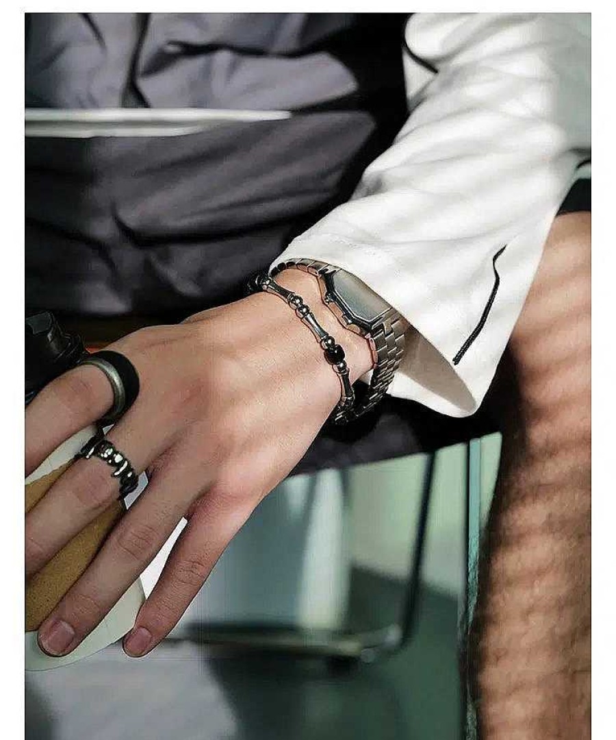 Accs & Bags & Shoes The Korean Fashion | Bamboo Titanium Steel Bracelet Silver