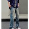 Clothing The Korean Fashion Jeans | Retro Stitching Jeans Blue