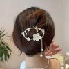 Women The Korean Fashion Hair Accessories | Metal Flower Hair Clip Gold