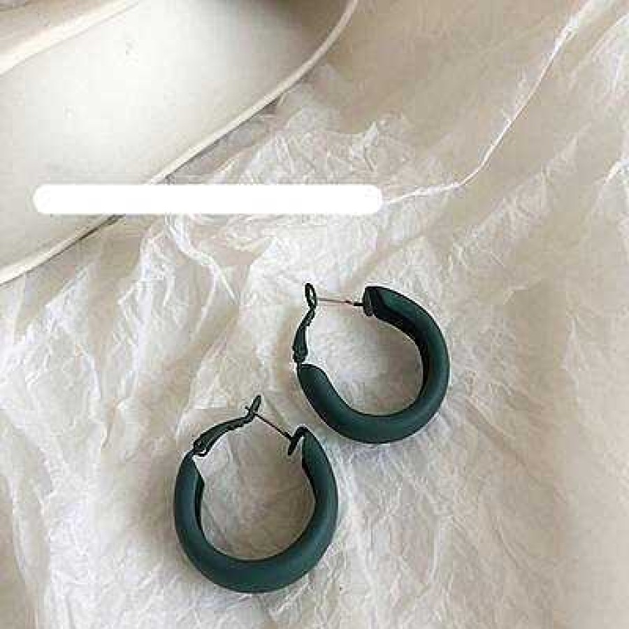 Women The Korean Fashion Earrings | Vintage Color Circle Earrings