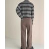 Clothing The Korean Fashion | Half-Turtle Striped Bottoming Shirt Gray