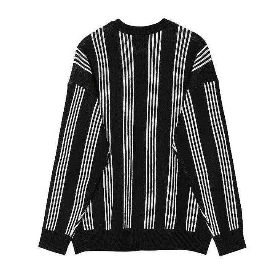 Clothing The Korean Fashion | Striped Sweater Black