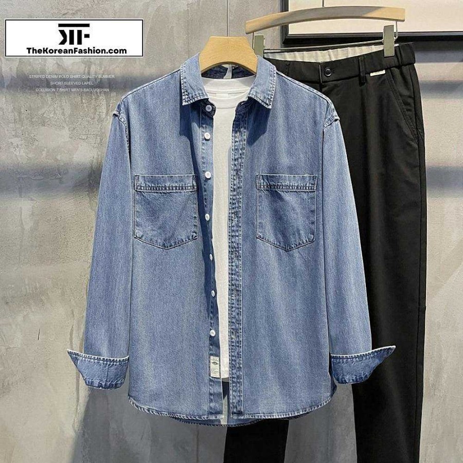 Casual Style Clothes The Korean Fashion | Washed Denim Shirt Jacket