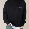 Clothing The Korean Fashion | Stand-Up Collar Pleated Pullover Sweater