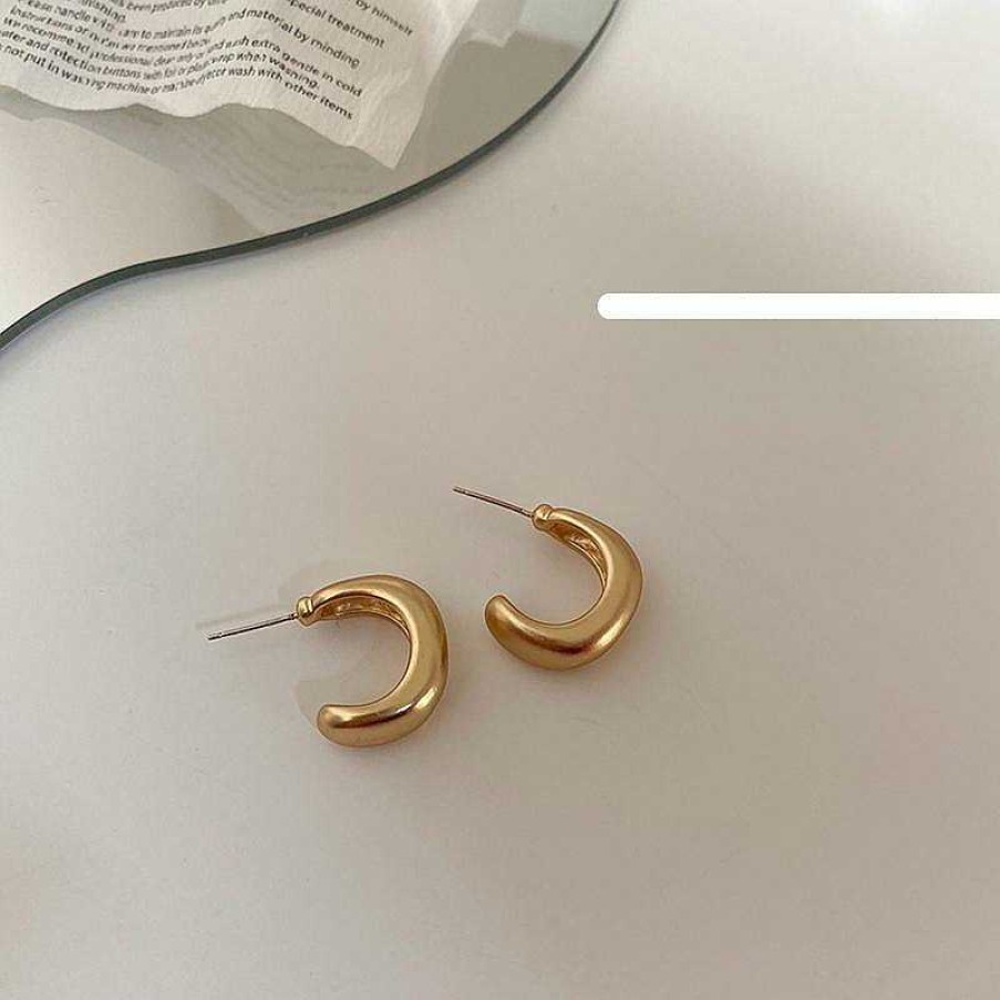 Women The Korean Fashion Earrings | Round Metal Earrings