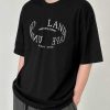 Clothing The Korean Fashion | Letter Print Round Neck T-Shirt