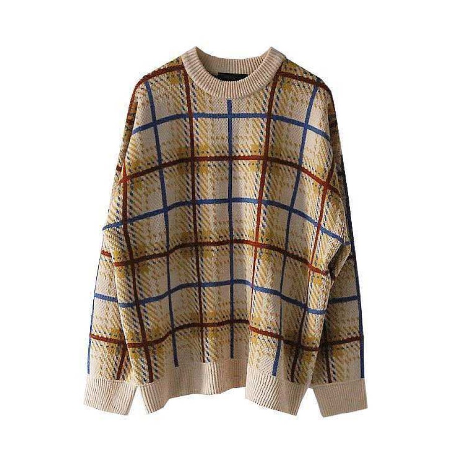 Clothing The Korean Fashion | Oversized Plaid Sweater