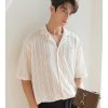 Clothing The Korean Fashion | Hollow Cuban Collar Cutout Shirt