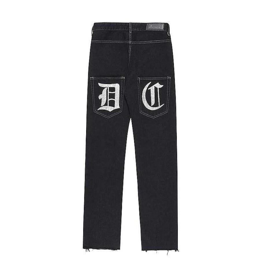 Clothing The Korean Fashion Jeans | Pocket Printed Jeans Black