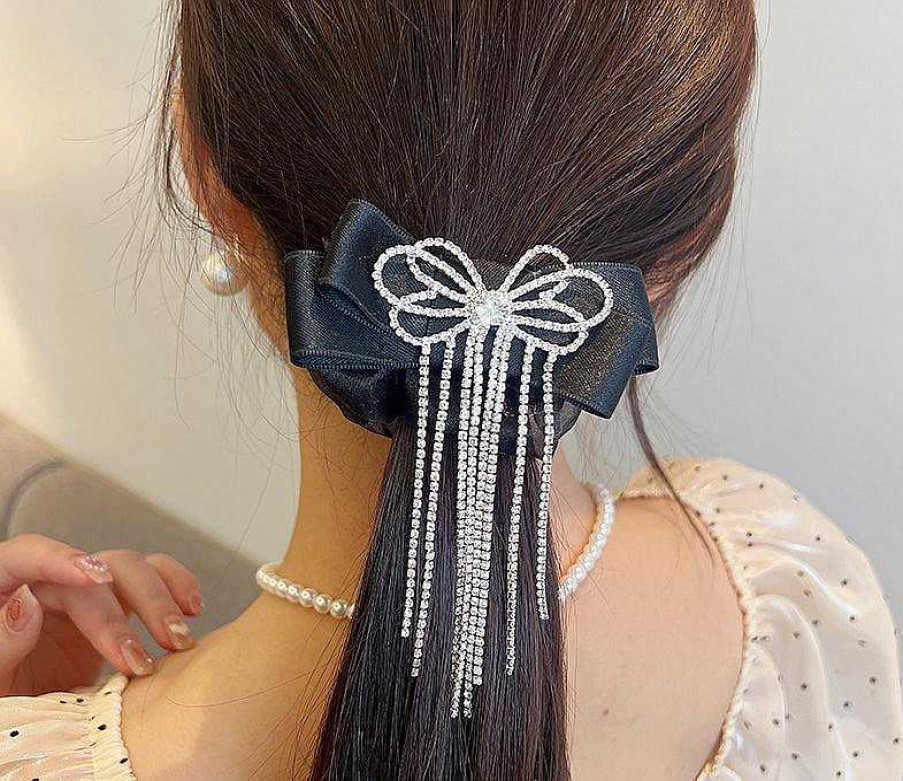 Women The Korean Fashion Hair Accessories | Zircon Tassel Scrunchies