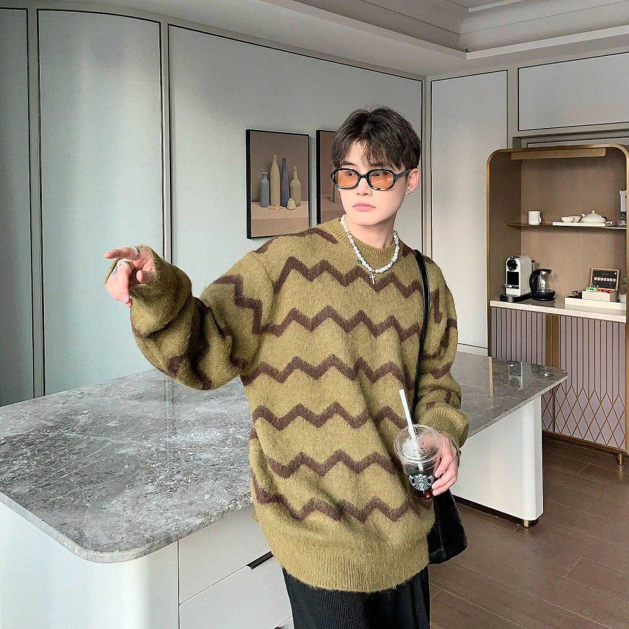 Clothing The Korean Fashion | Wavy Striped Sweater