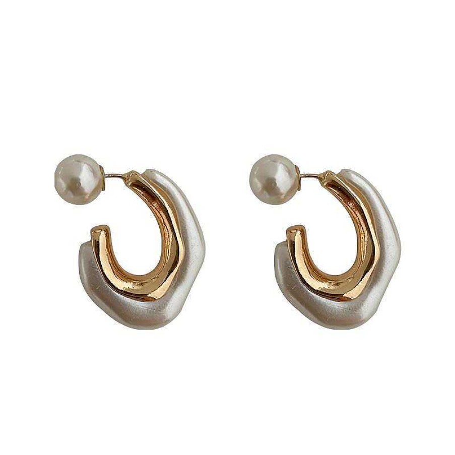 Women The Korean Fashion Earrings | Geometric U-Shaped Pearl Earrings Picture