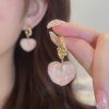 Women The Korean Fashion Earrings | Heart Earrings Pink