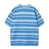 Clothing The Korean Fashion | Round Neck Striped T-Shirt