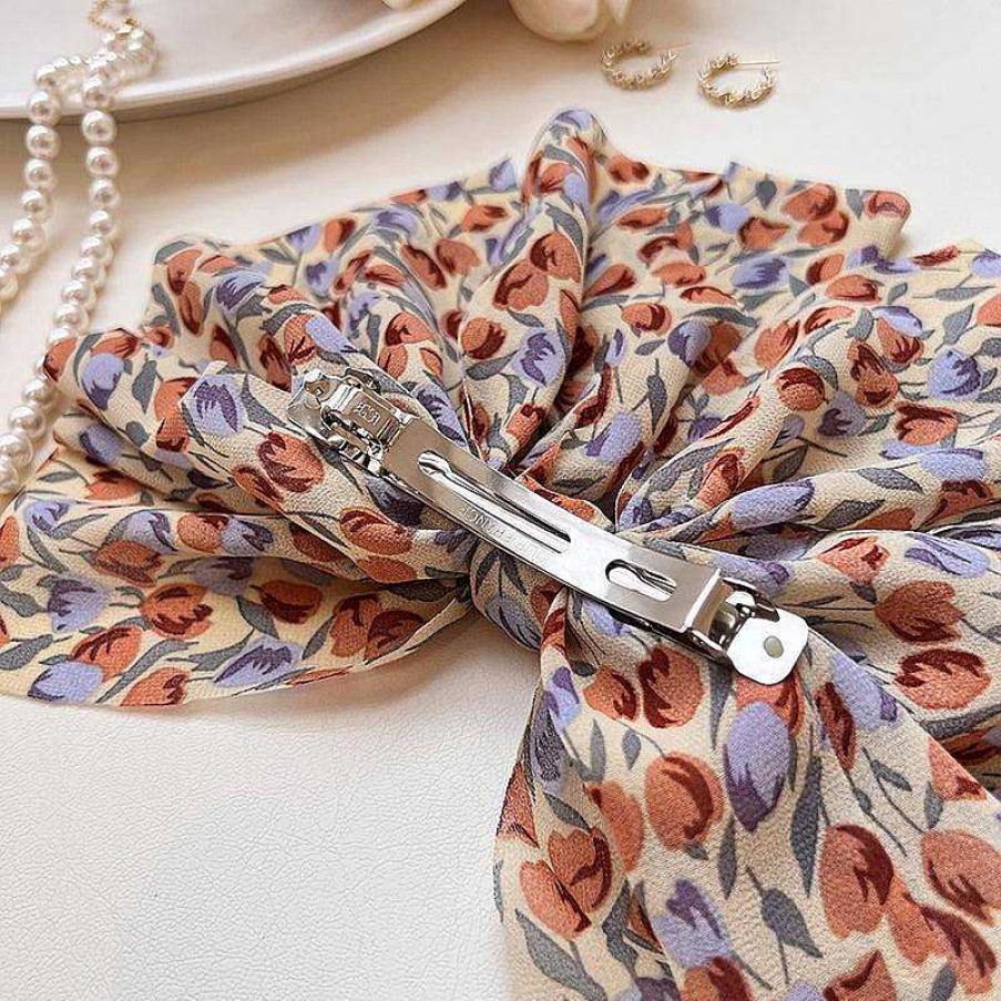 Women The Korean Fashion Hair Accessories | Floral Snap Spring Hair Clip