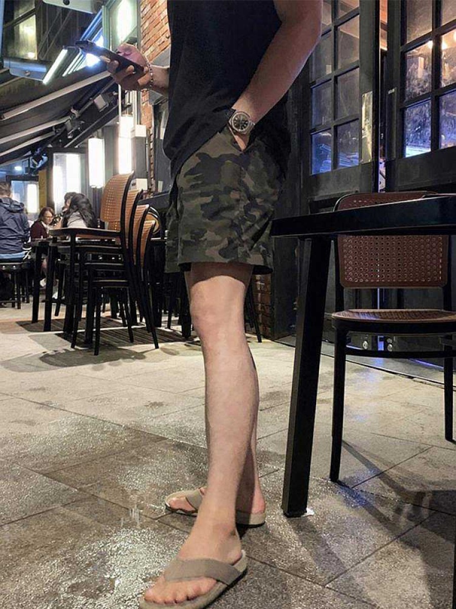 Clothing The Korean Fashion Shorts | Casual Camouflage Shorts Armygreen