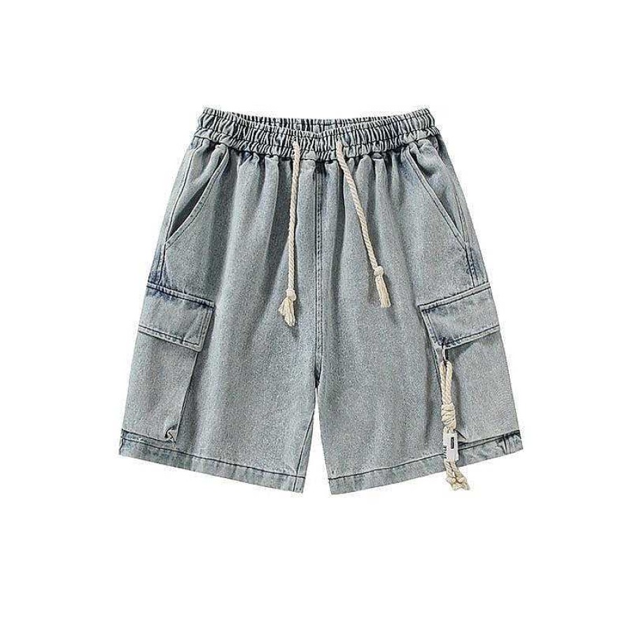 Clothing The Korean Fashion Shorts | Washed Wide Leg Denim Shorts