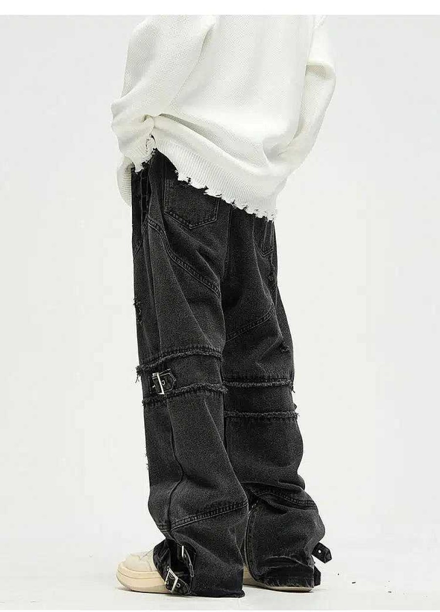 Clothing The Korean Fashion Jeans | Baggy Workwear Jeans Black