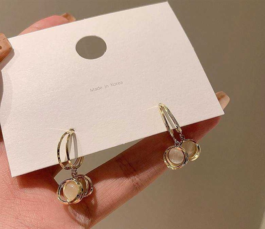 Women The Korean Fashion Earrings | Double Hoop Earrings Gold