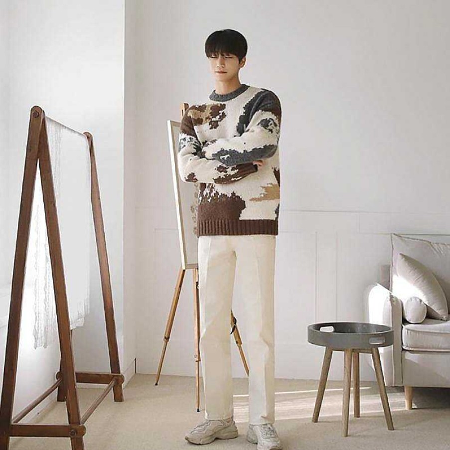 Clothing The Korean Fashion | Casual Jacquard Sweater Photo Color