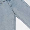 Clothing The Korean Fashion Jeans | Pink Alphabet Embroidered Jeans Light Blue