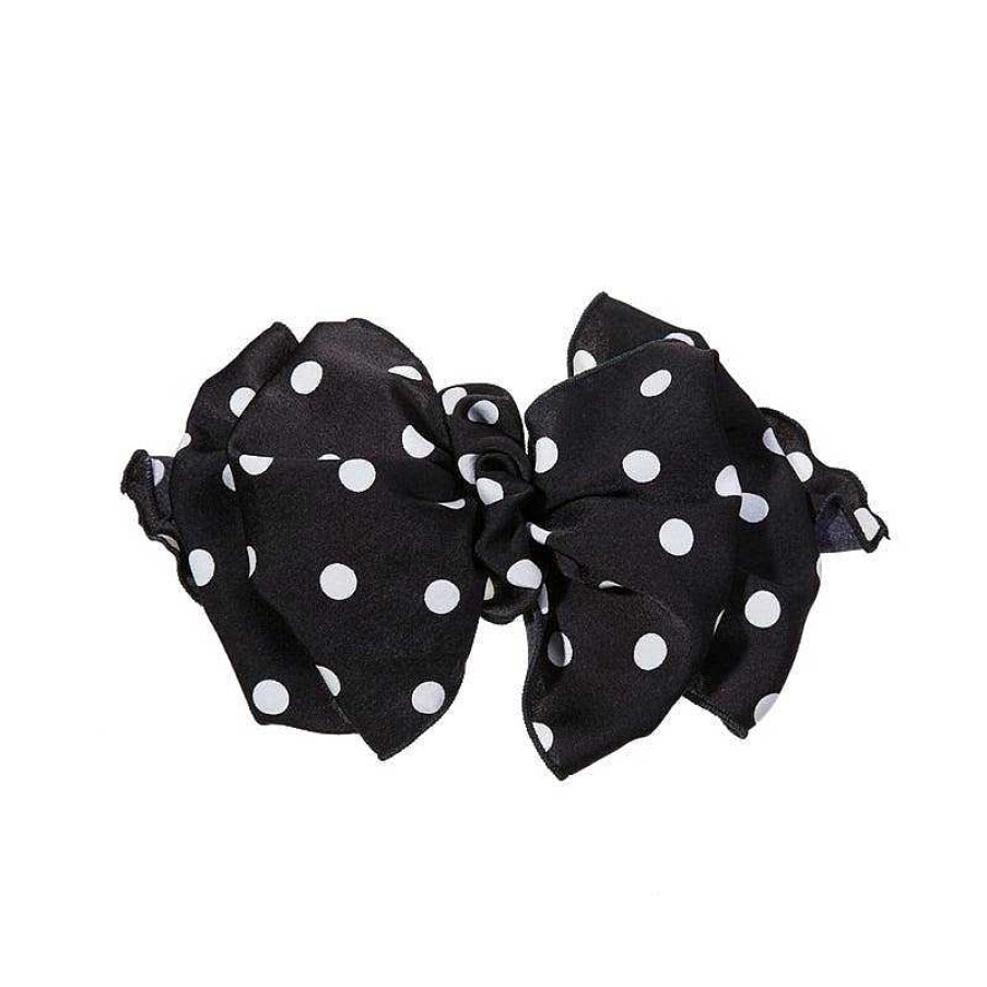 Women The Korean Fashion Hair Accessories | Polka Dot Bow Snap Hair Clip