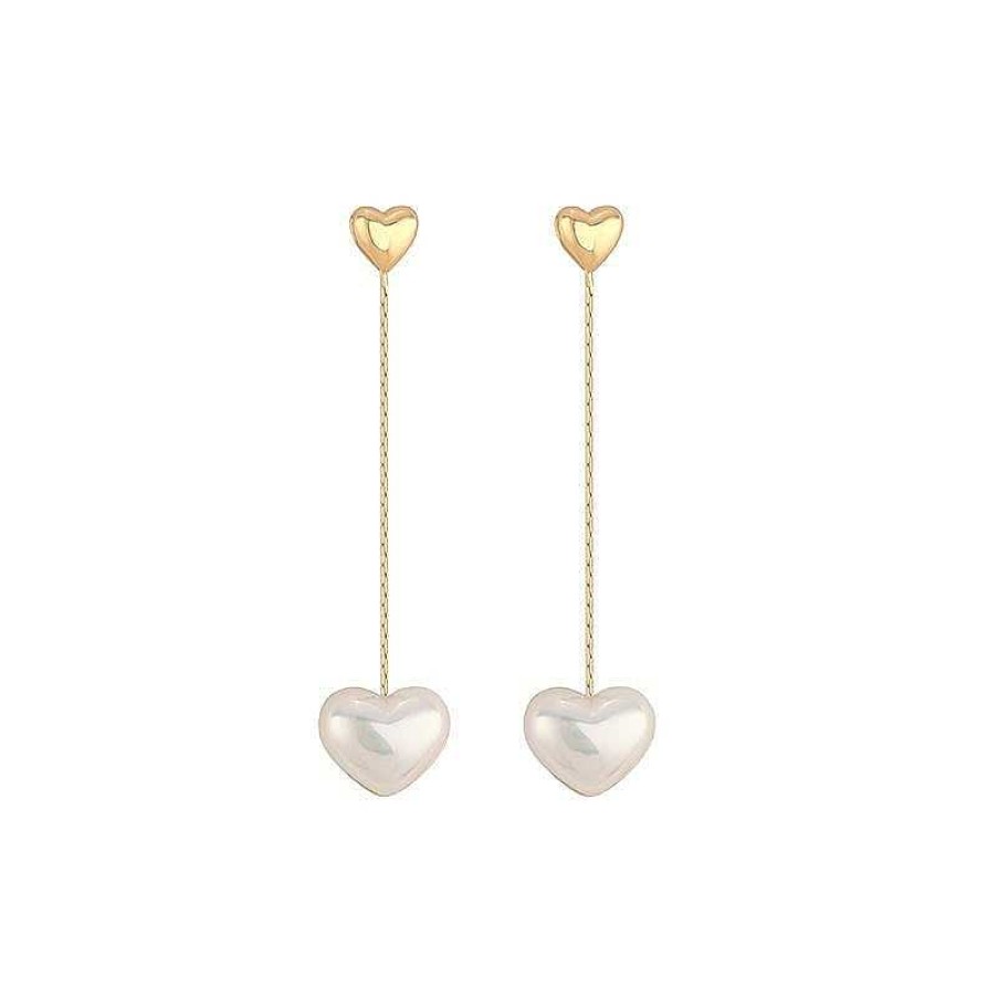 Women The Korean Fashion Earrings | Long Heart Earrings Pearl Earrings