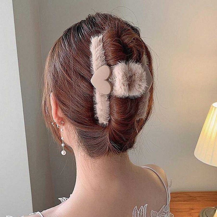 Women The Korean Fashion Hair Accessories | Plush Claw Clip