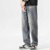 Clothing The Korean Fashion Jeans | Straight Washed Jeans Blue