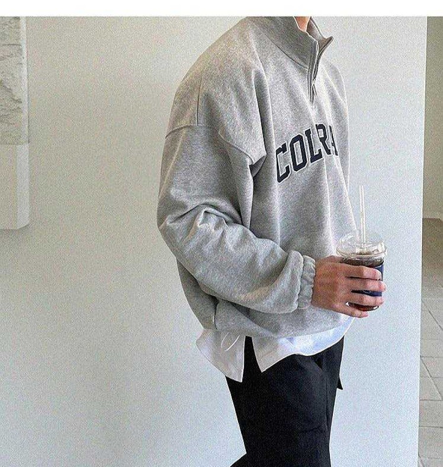 Clothing The Korean Fashion | Oversized Zip Sweatshirt