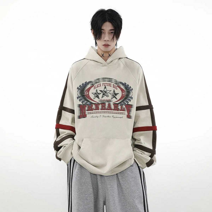 Clothing The Korean Fashion | Vintage Printed Hooded Sweatshirt