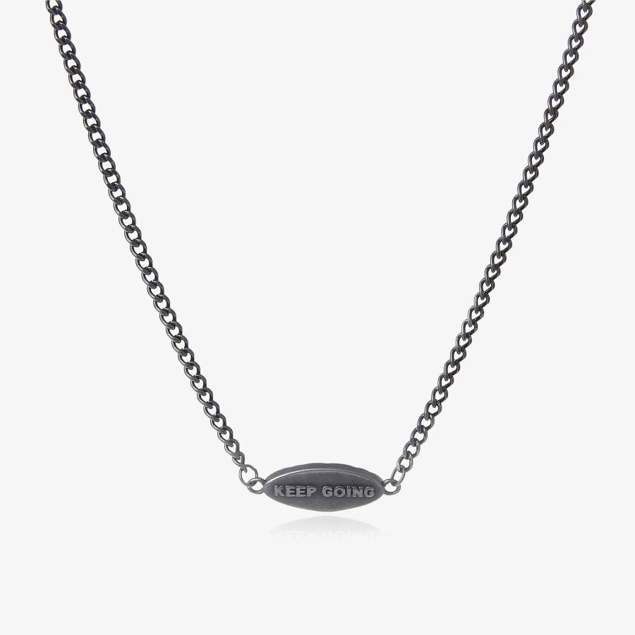 Accs & Bags & Shoes The Korean Fashion | Keep Going Tag Necklace Black