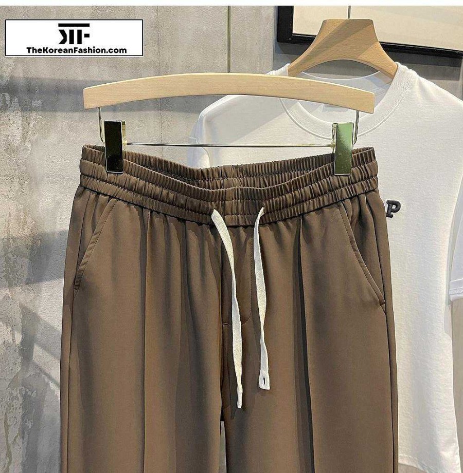 Casual Style Clothes The Korean Fashion | Summer Straight Drawstring Pants