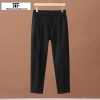 Casual Style Clothes The Korean Fashion | Winter Woolen Elastic Waist Suit Pants